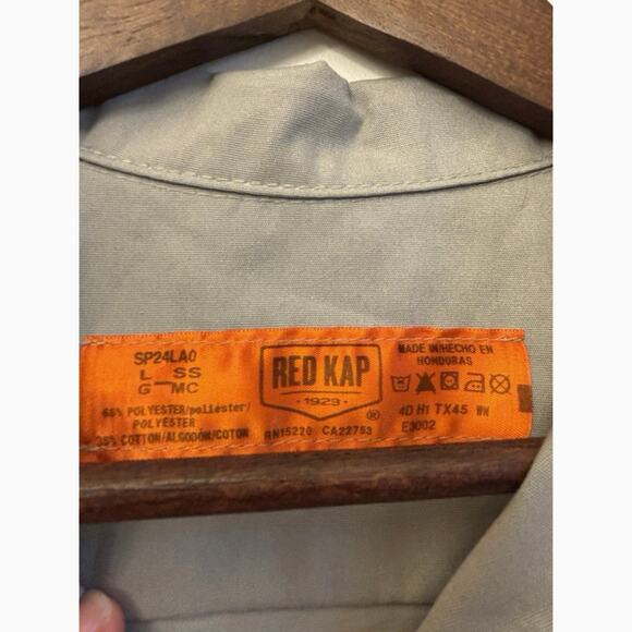 Red Kap SP24LA0 Gray Short Sleeve Work Shirt Men’s Large Button Front Uniform - Picture 4 of 14